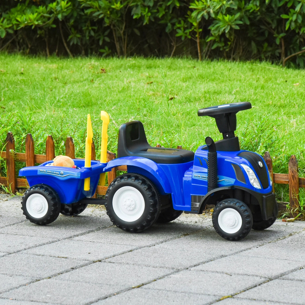 Trattore Giocattolo per Bambini con Rimorchio ¨C zephmum ¨C Blu 91x29x44cm