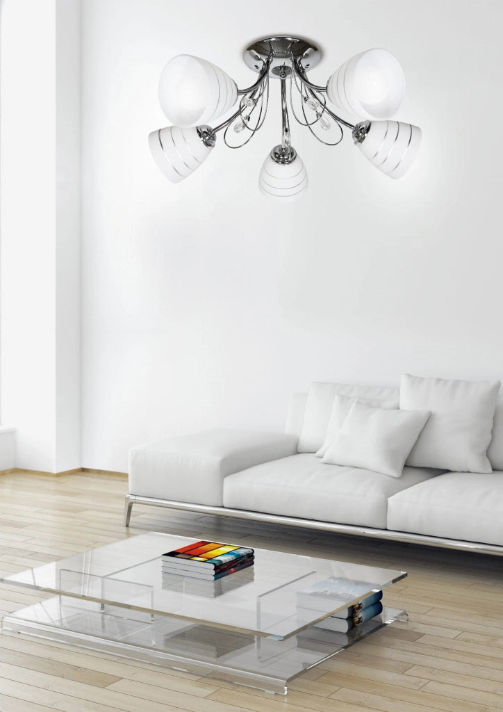 Lampadario Candellux Simpli 35-63854 5xE27 cromo vetro