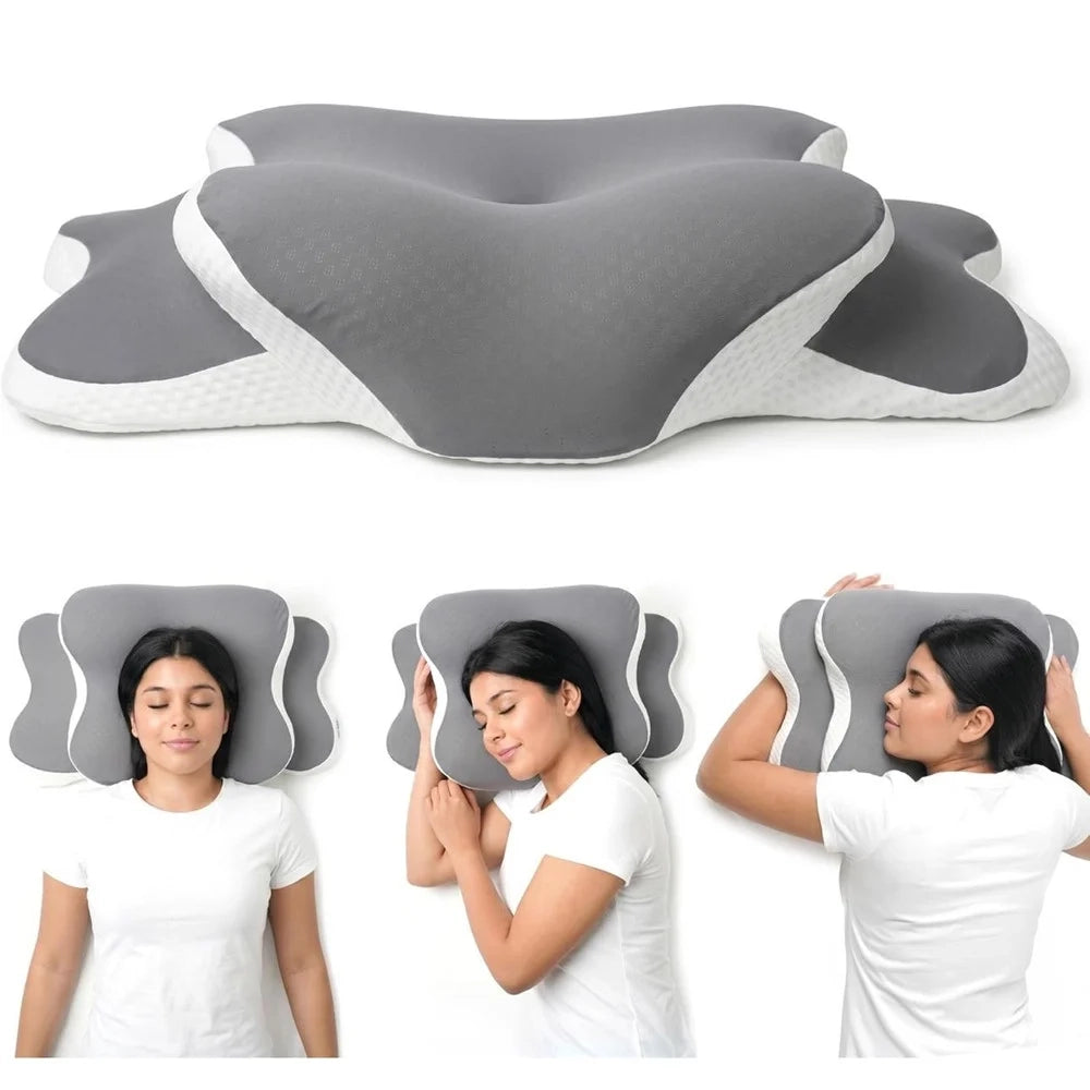 Trade Shop - Cuscino Cervicale Per Dormire Supporto Collo Spalle Design Ortopedico Federa Traspirante -