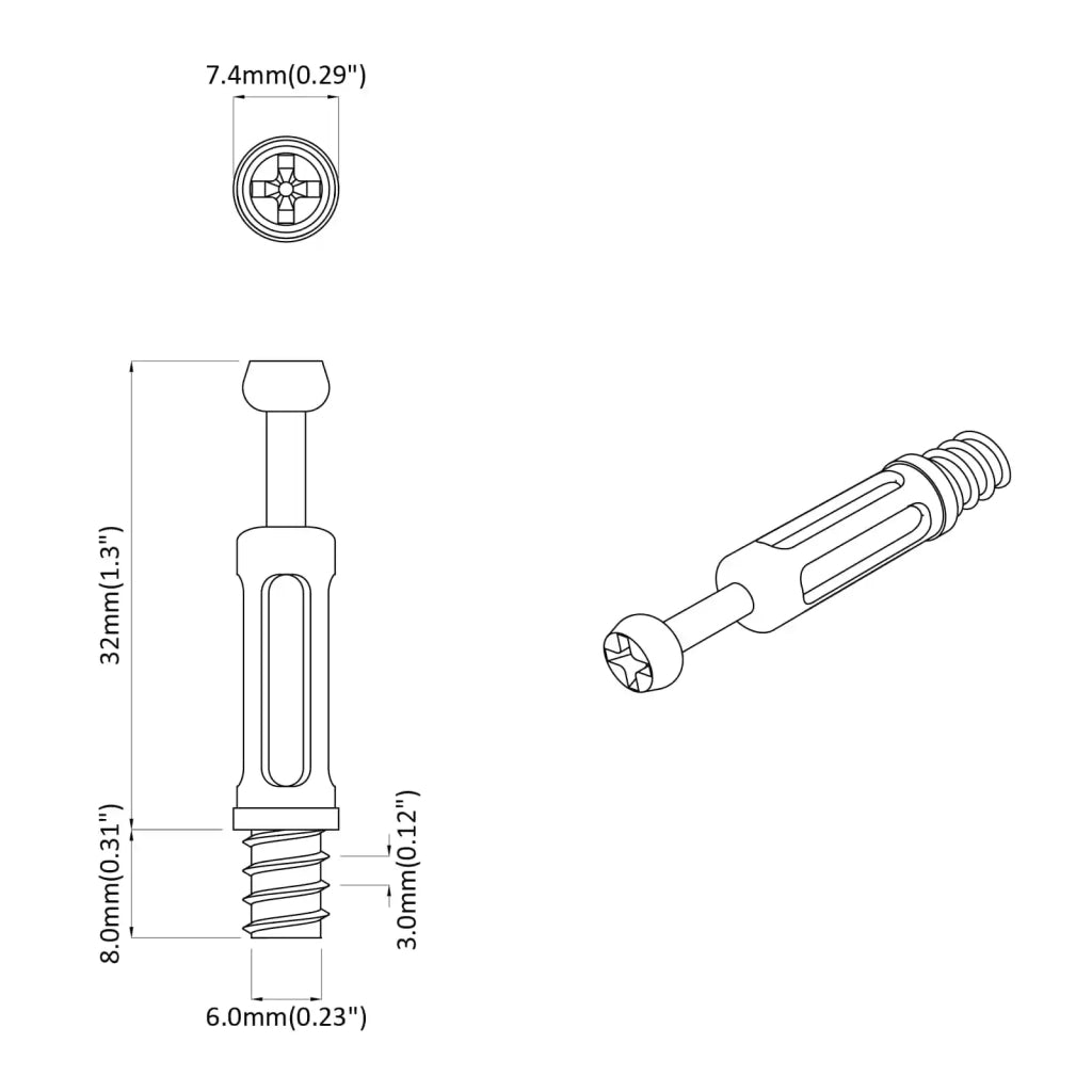 Vite per Blocco a Camma 12 pz Argento e Nero M6 x 40 mm CFW5441382