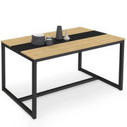 IDMarket - Tavolo da pranzo DOVER per 8 persone con fascia centrale nera design industriale 150 cm