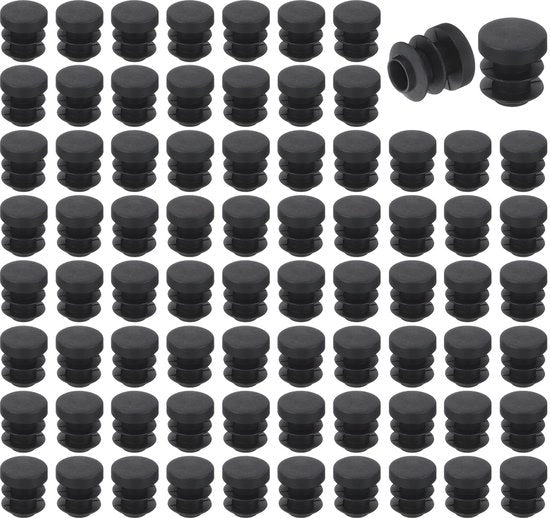 Fili di protezione 76 pezzi - Cappi di chiusura rotondi in plastica 12 mm - Pezzi di fissaggio PE neri - Protezioni per pavimenti - Assorboni shock - Plastica PE duratura - Protezioni per mobili