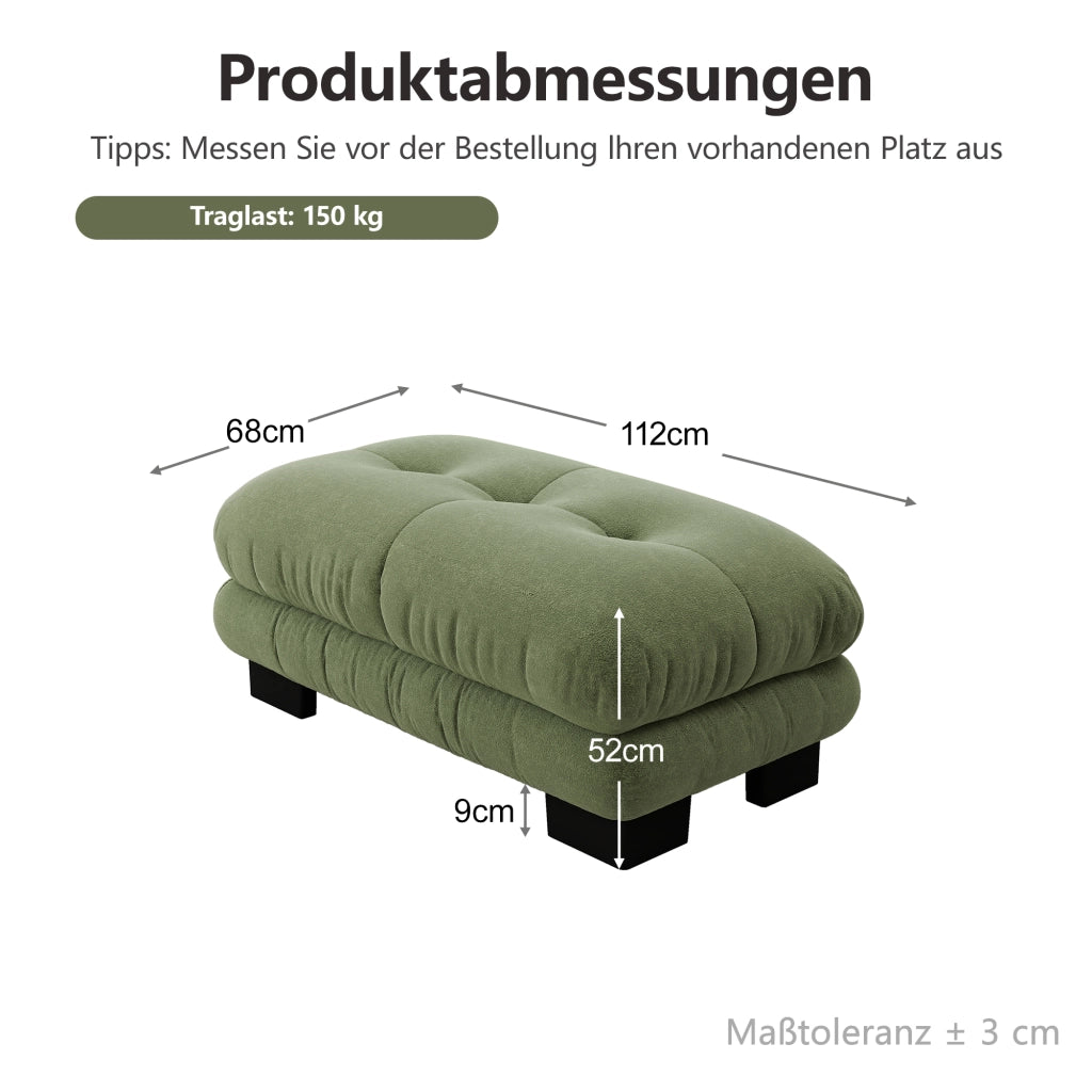 POUF Modulare Verde in Chenille