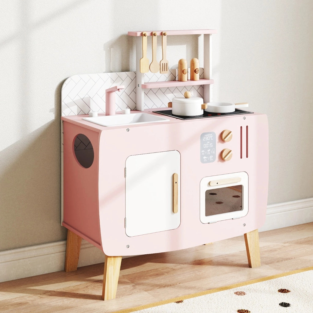 Cucina giocattolo per bambini set cucina in legno con fornelli lavandino rubinetto e forno, Cucina set da chef gioco-Cucine giocattoli