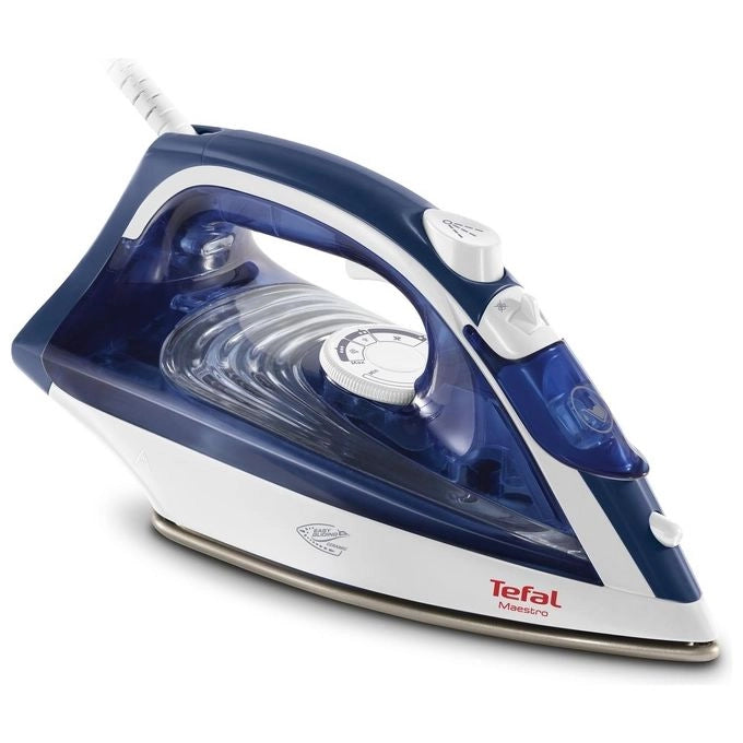 Tefal Maestro 2 FV1845E0 Ferro da stiro a secco e a vapore CeramicGlide 2300 W Blu, Bianco
