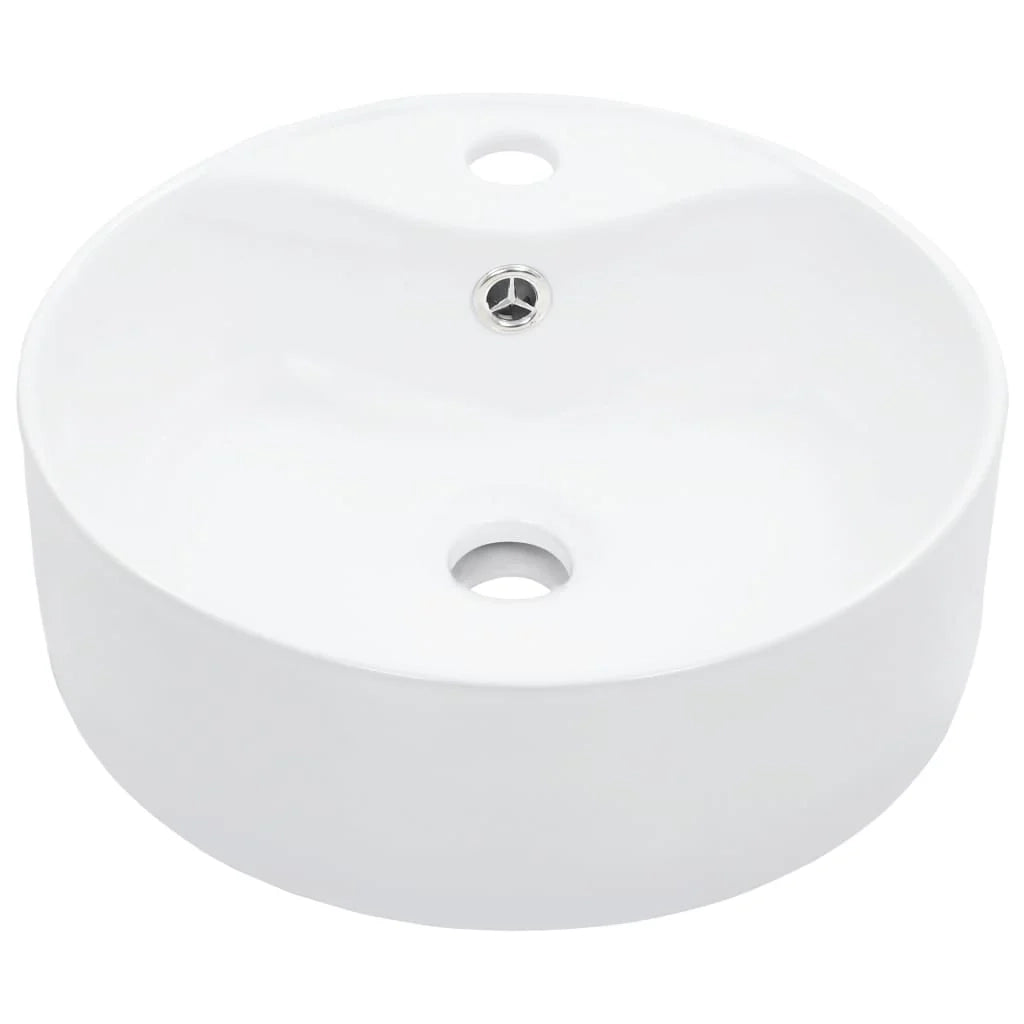 Lavabo da bagno diametro 36 cm con troppopieno ceramica bianca 02_0002620