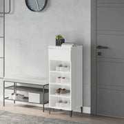Scarpiera Bianco Lucido 40x36x105 cm in Legno Multistrato 819782