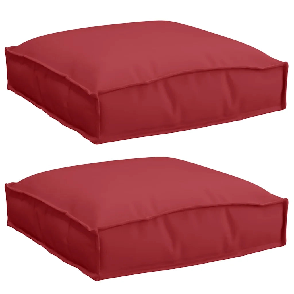 Cuscino 2 pcs Rosso Vino 40 x 40 x 8 cm Tessuto Oxford 42001584