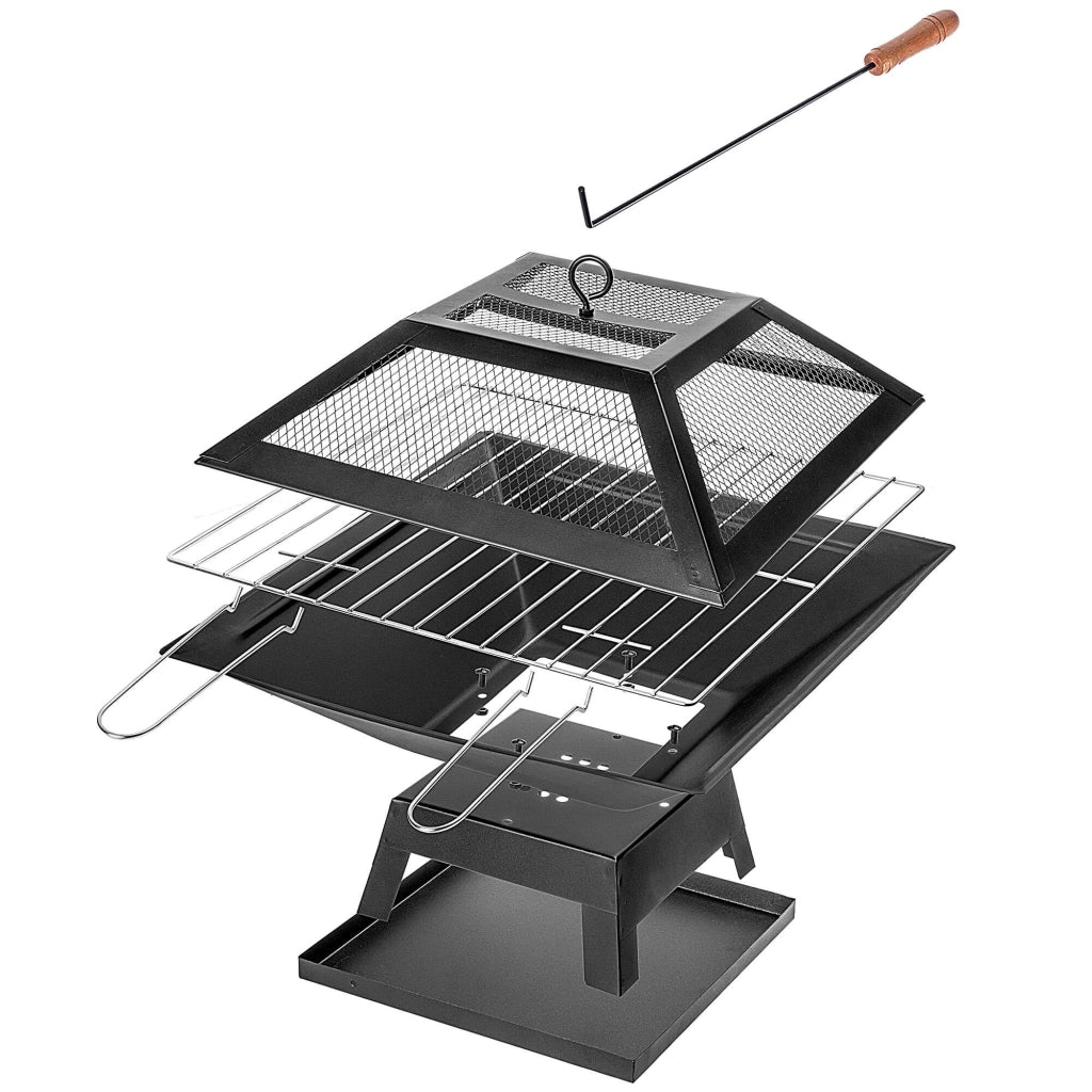 Barbecue a carbone da giardino KADAX, braciere, griglia con coperchio, 46 cm