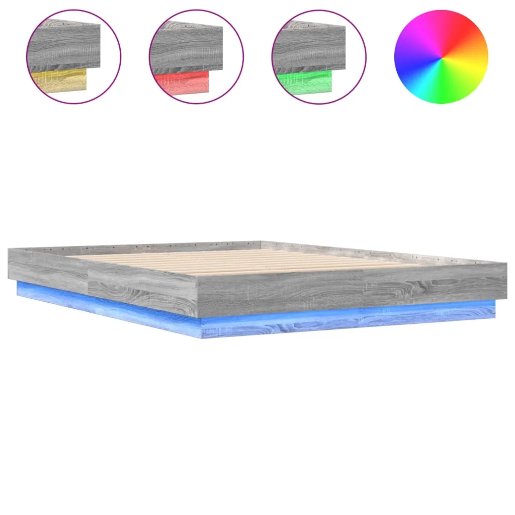 Giroletto con Luci LED Grigio Sonoma 150x200 cm 3209791