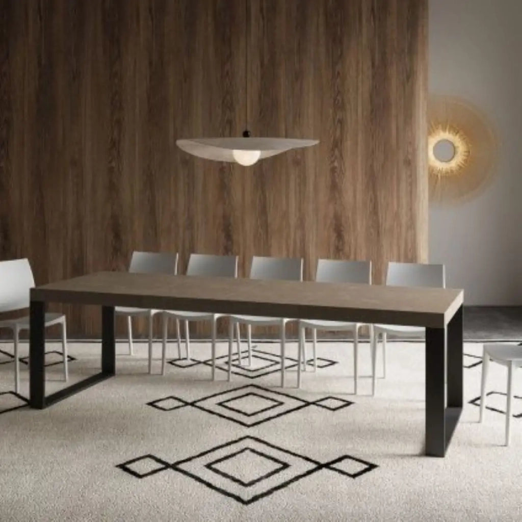 Tavolo allungabile 160/420x90 cm Tecno Premium tortora gambe antracite