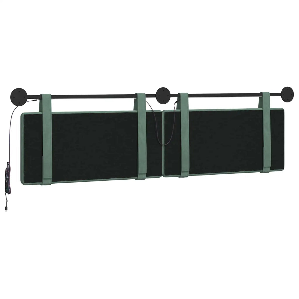 Testiera sospesa Con luce LED Verde Mare Velluto 3424203