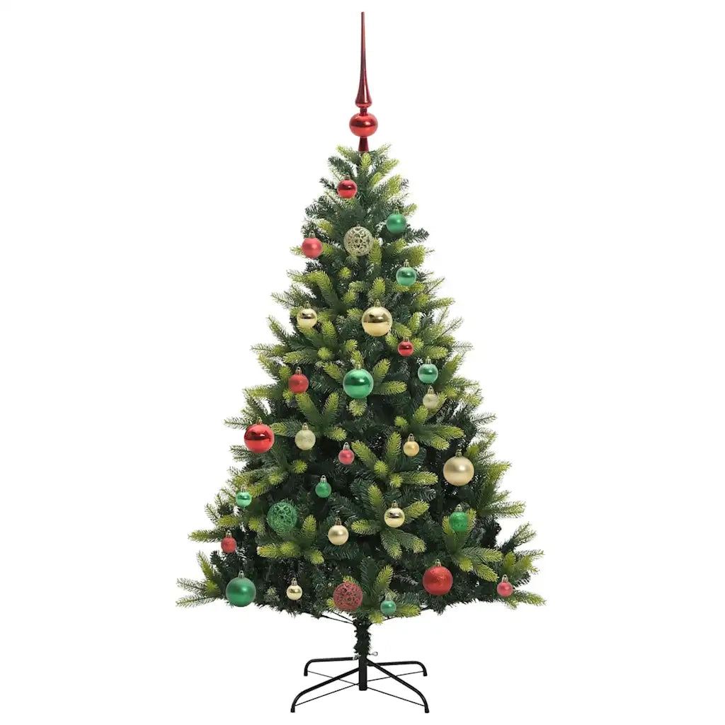 Albero di Natale Artificiale Pieghevole 150 LED Verde 120 cm