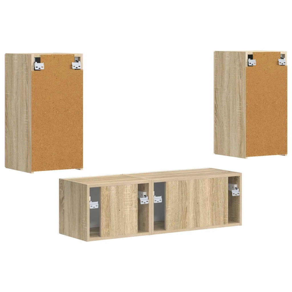 Set di Mobiletto da TV a Parete 4 pcs Rovere Sonoma 3408909