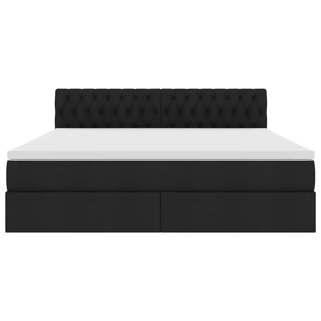 Letto con contenitore e materasso Nero 180 x 200 cm