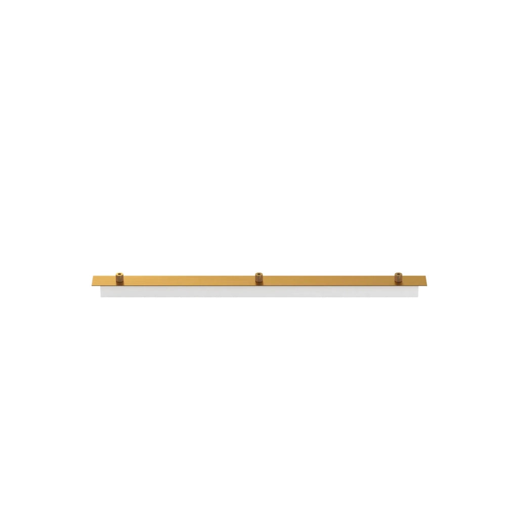 Rosone Rettangolare Metallo Ottone Satinato 3 Fori 60X4Cm