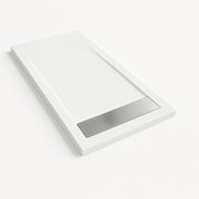 Piatto doccia Bidai con bordo 90X200 cm colore Bianco RAL 9003 griglia Acciaio inox