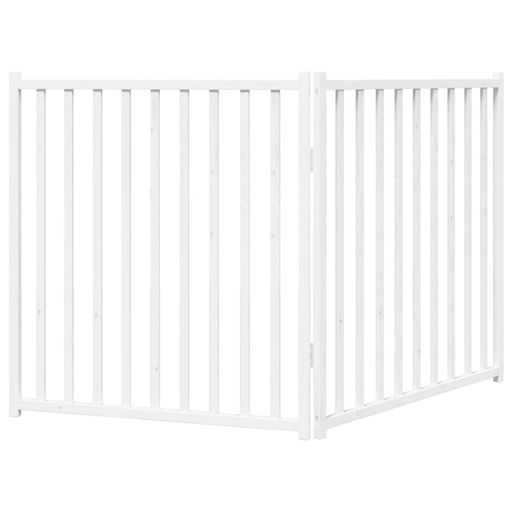 Cancelletto di sicurezza pieghevole per cani 2 pannelli 160 cm legno massello di abete bianco 02_0023048