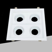 Trade Shop - Portafaretto Quadruplo Orientabile Incasso Bianco Per Lampadine Gu10/gu5.3 P33-b4 -