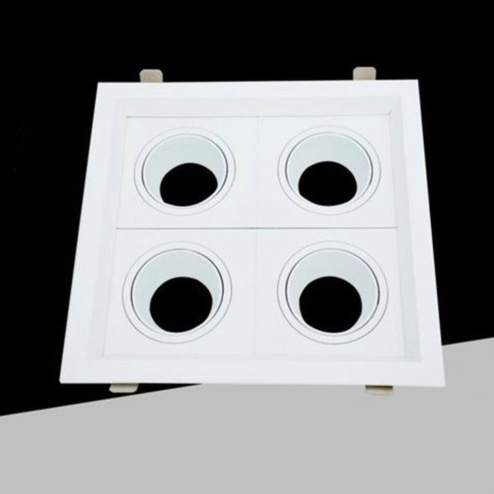 Trade Shop - Portafaretto Quadruplo Orientabile Incasso Bianco Per Lampadine Gu10/gu5.3 P33-b4 -