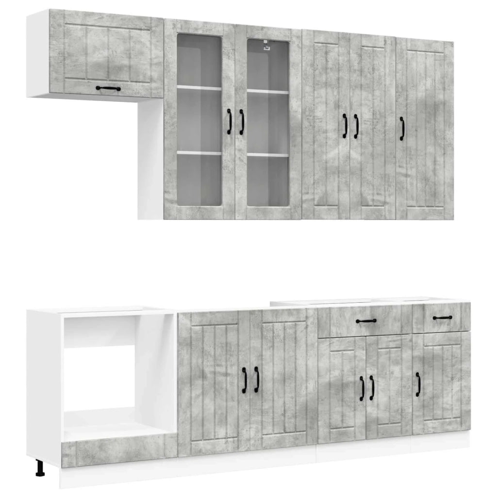 Unità Cucina LUCCA 8 pcs Grigio Cemento Legno ingegnerizzato 3438156