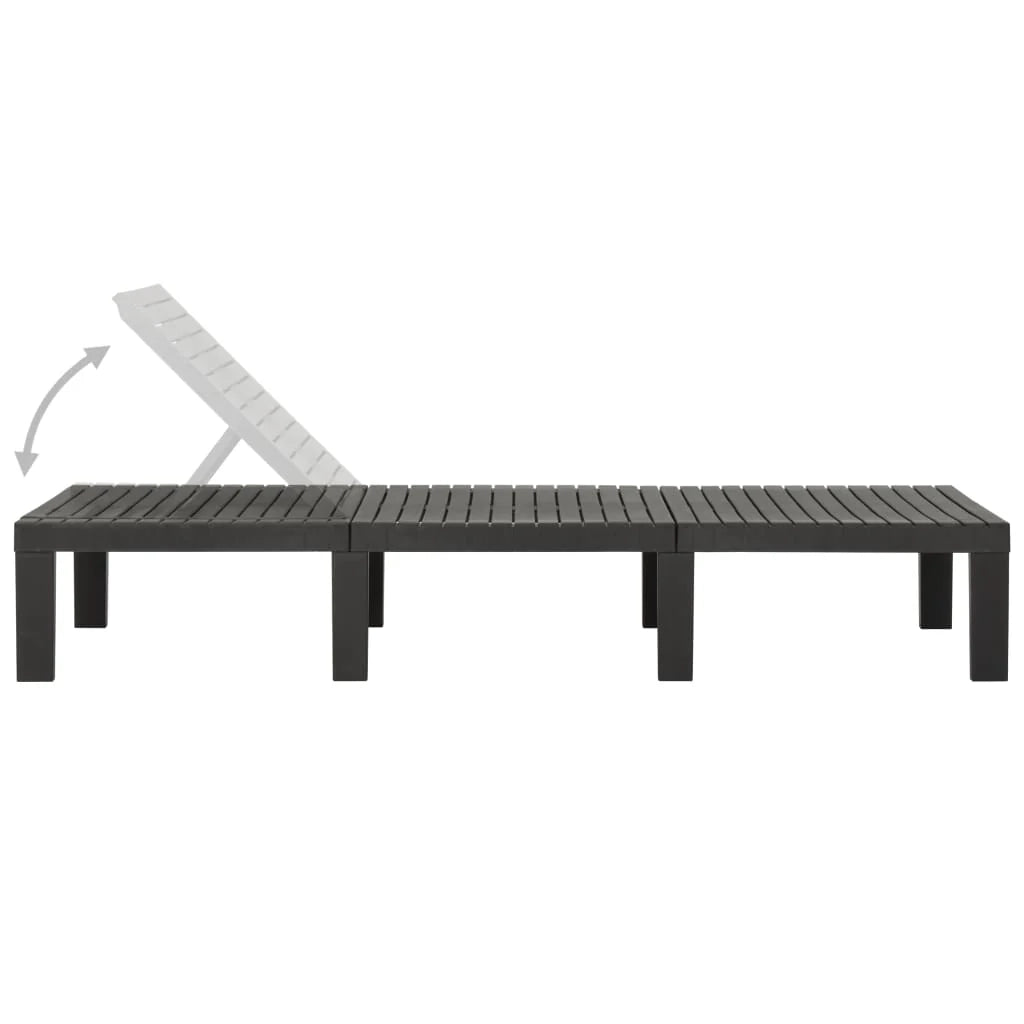 Sedia a sdraio lettino prendisole lettino da giardino mobili da esterno per patio plastica antracite 02_0012785