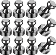 Magnetici per frigorifero, 12 pezzi, piccoli magneti potenti per frigorifero/whiteboard, accessori classe/ cucina, decorazione, insieme di cassetti, decorazione imprescindibile, ufficio/calendario/frigorifero articoli artigianali magnetici, nero