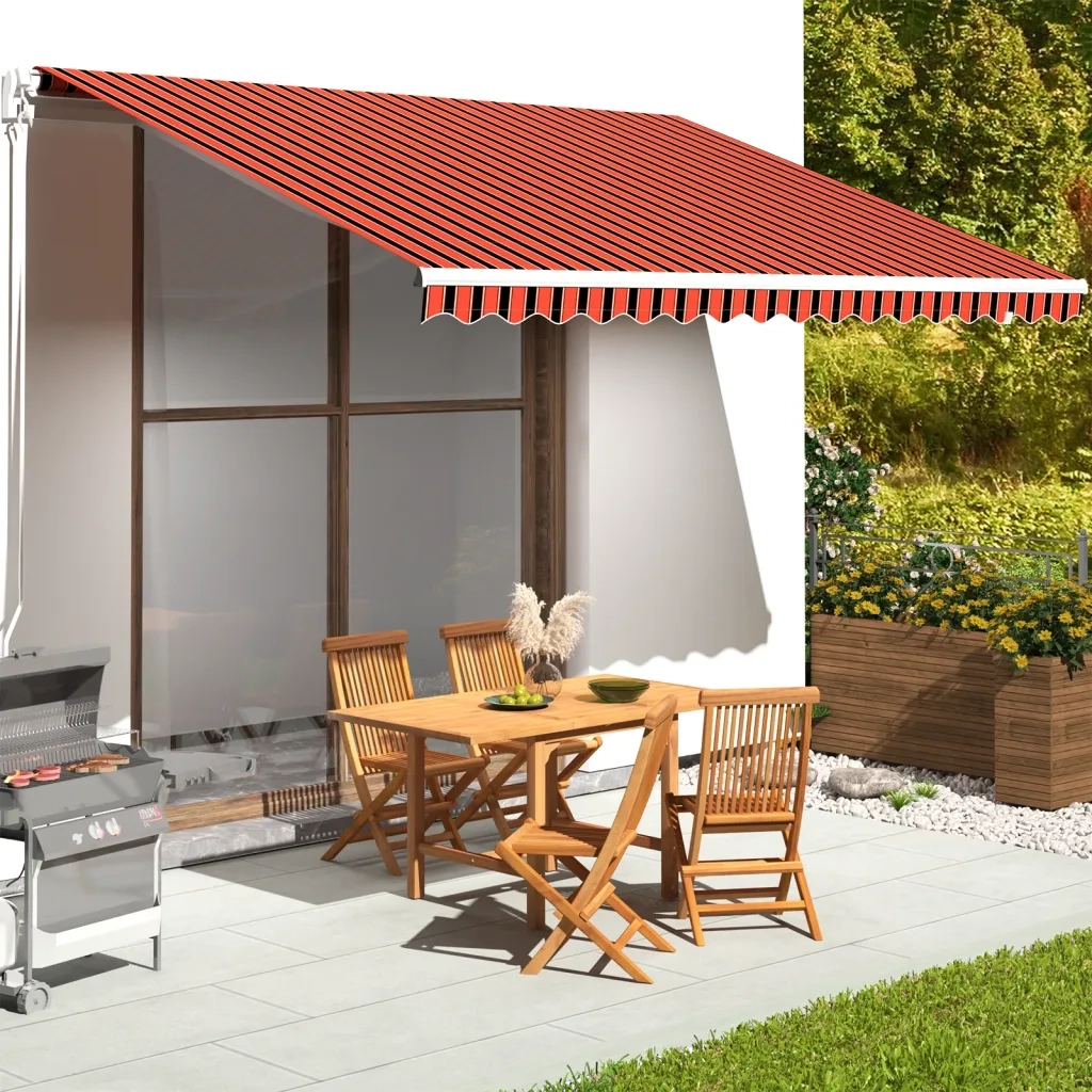 Tessuto di Ricambio Tenda da Sole Arancione e Marrone 4,5x3,5 m 311960