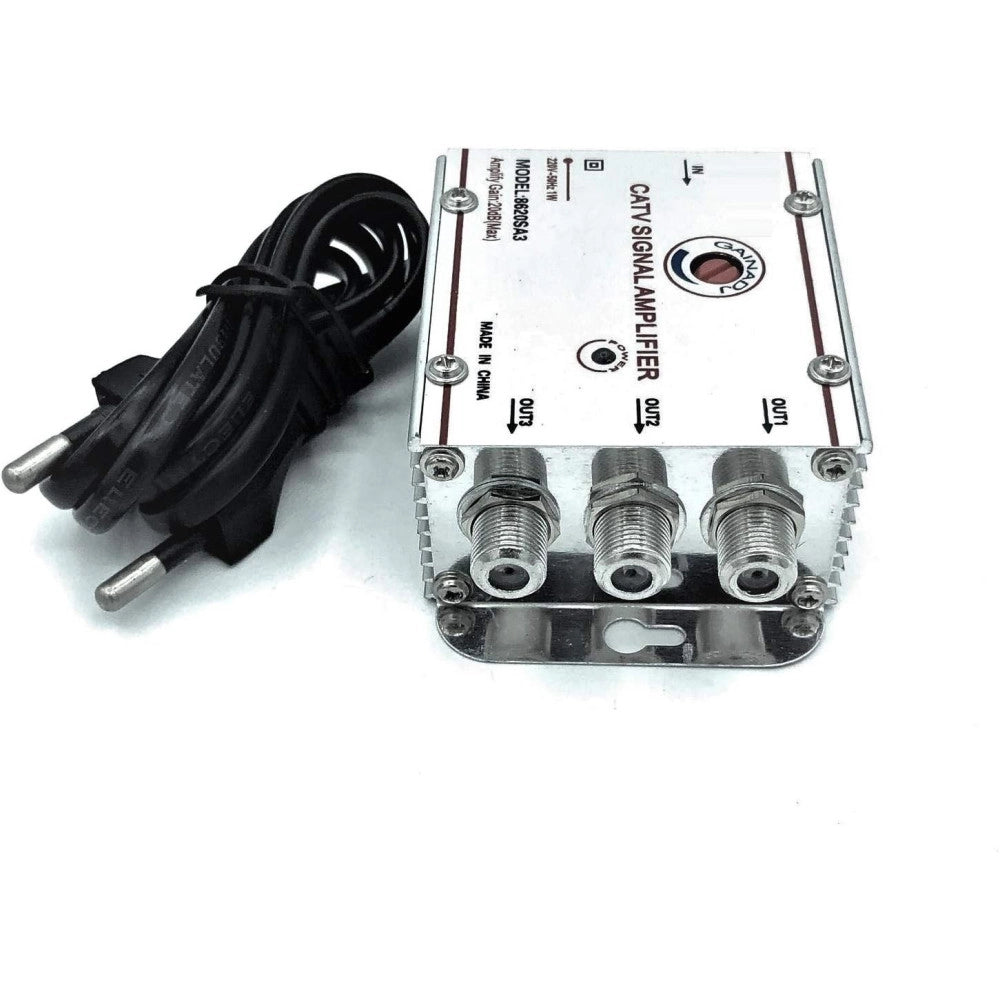 Trade Shop - Amplificatore Segnale Tv Sdoppiatore Antenna 3 Uscite Digitale Terrestre -