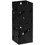 Portaombrelli in Acciaio con Bandeja ¨C zephmum ¨C Nero 15.5x15.5x41 cm