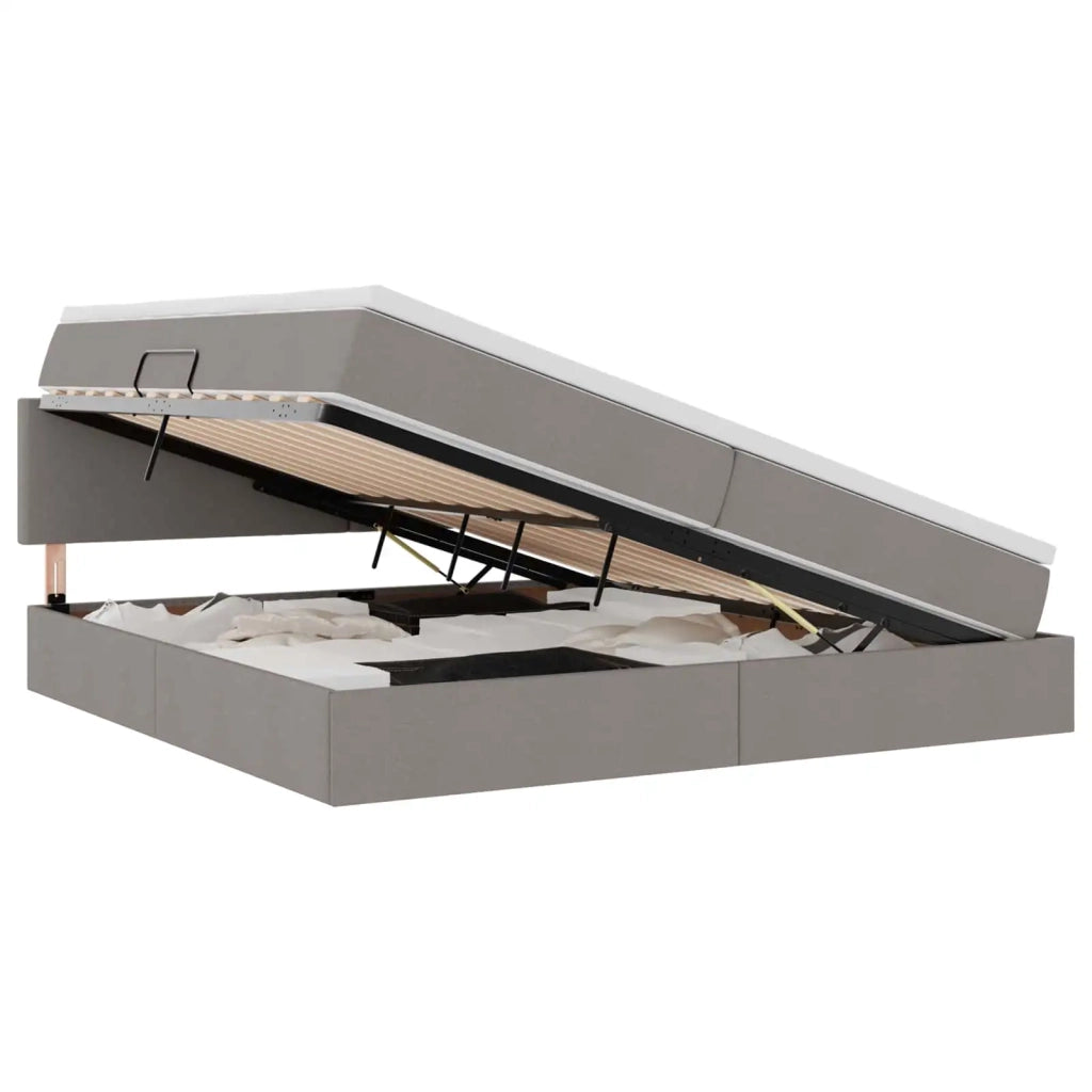 Letto con contenitore LED e materasso Tortora 200 x 200 cm