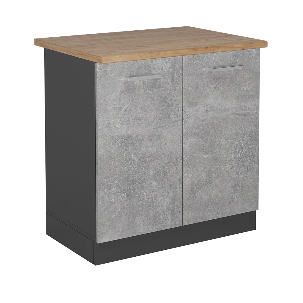 Mobile lavello cucina R-Line Calcestruzzo/Antracite 80 cm, PL Rovere Vicco
