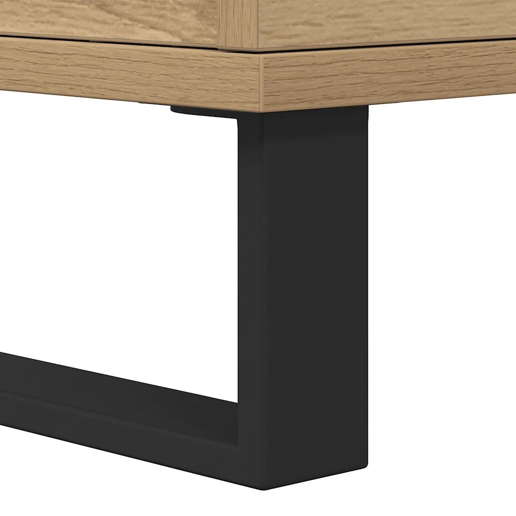 Set di 2 Comodini | Armadio da Notte | Mobiletto da notte Rovere Artigianale 40x35x50 cm Legno Multistrato