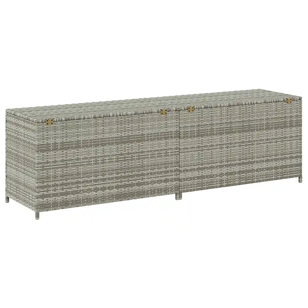 Baule da Giardino in Polyrattan 200x50x60 cm Grigio CFW6153605