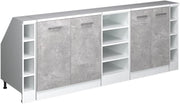 Set di mobili sottotetto Rion, Calcestruzzo, 210 cm Set di 5 carcasse armadio profondità 60 cm, adatto per il salvaspazio sotto tetti spioventi