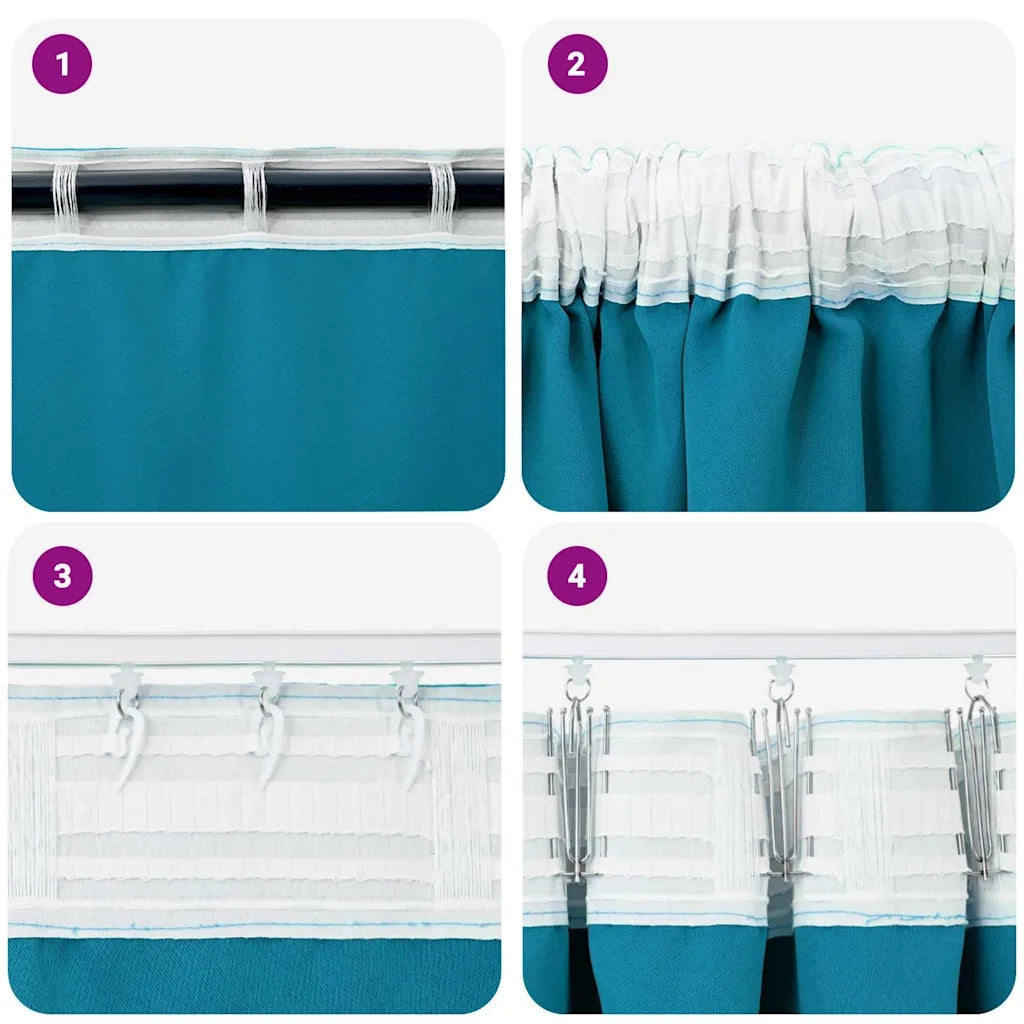 Tende Blackout con Anelli 2 pcs Turchese 245 x 140 cm 4107531