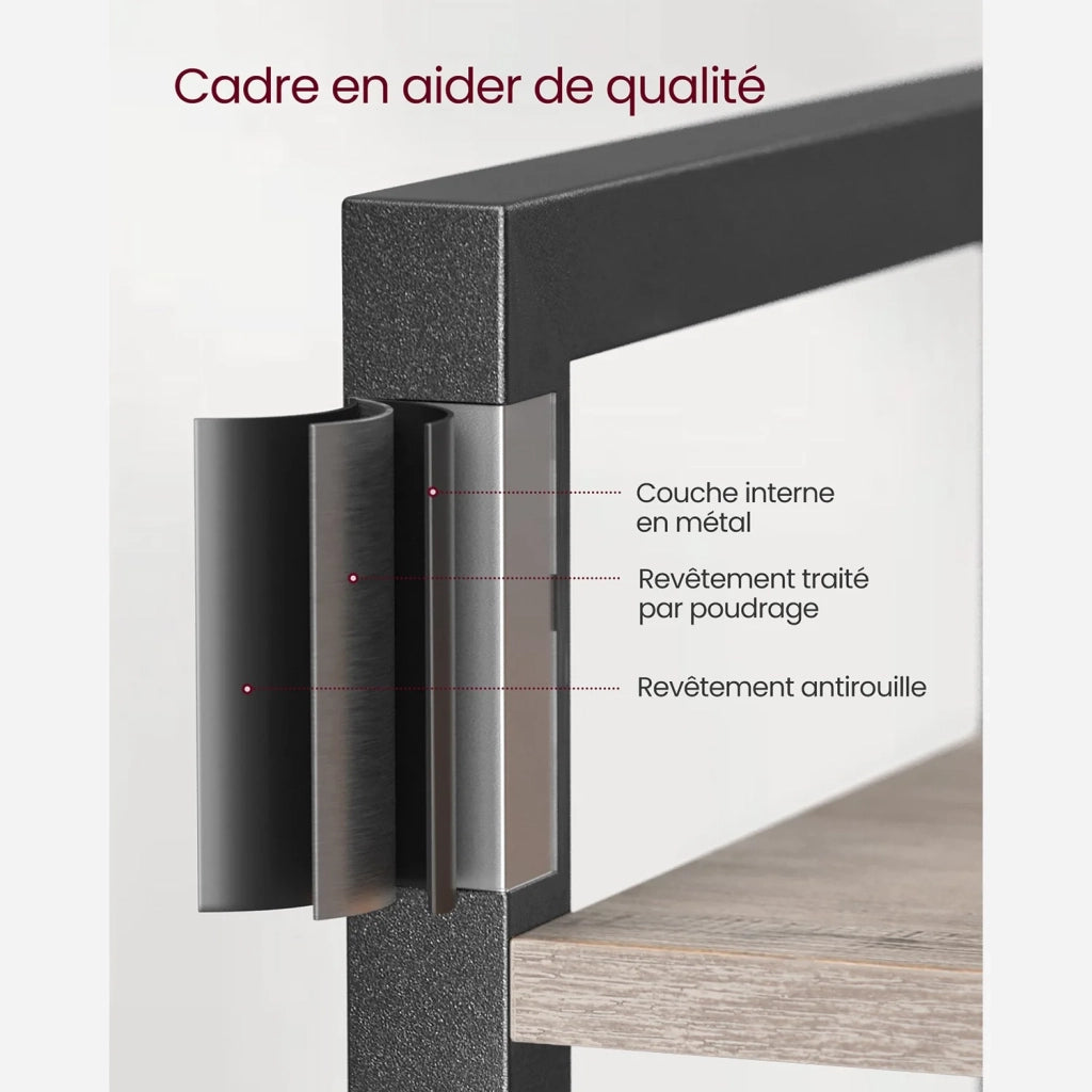 Libreria a 6 ripiani mobile contenitore aperto per ufficio soggiorno camera da letto 30 x 40 x 187,5 cm grigio 12_0004187