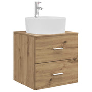 Mobile Lavabo | Armadio Lavabo da Parete Rovere Artigianale 49,5 x 44,5 x 65 cm