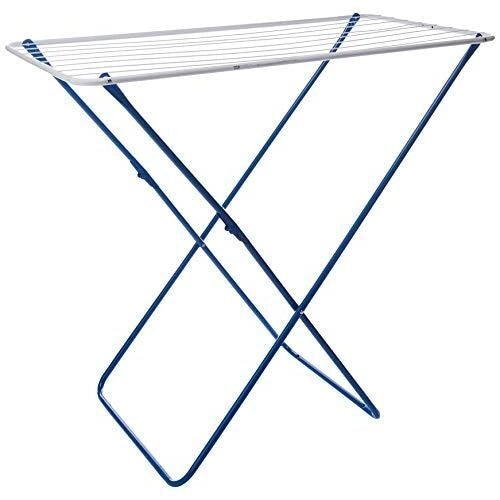 Gimi PLAST Stendibiancheria a Cavalletto da Pavimento Acciaio Plastificato 11 m Portata 10 Kg colore Blu Bianco