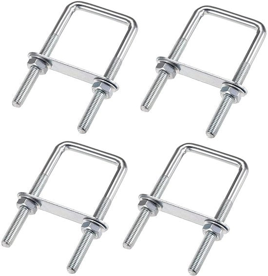 U-Bolte M6 Viti 80 x 50mm Quadrati in Acciaio Inossidabile - Set da 4
