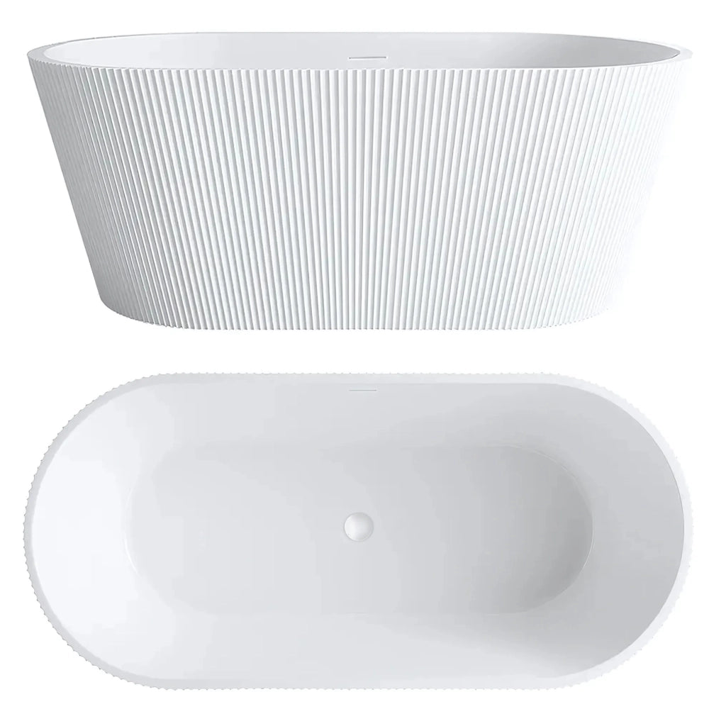 Vasca Da Bagno Freestanding In Acrilico Ofelia 170 Copritappo oro spazzolato
