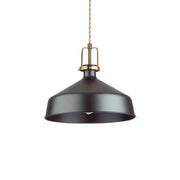 Sospensione Industrial-Minimal Eris-1 Metallo Nero 1 Luce E27