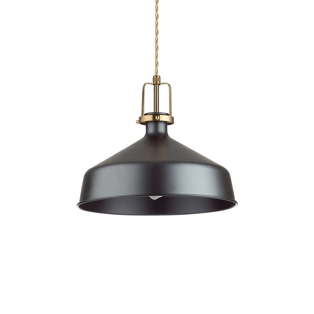 Sospensione Industrial-Minimal Eris-1 Metallo Nero 1 Luce E27