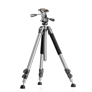 WAL-6702 Pro Treppiede con testa panoramica FT-6653H - Treppiede molto stabile, capacità di carico 12 kg, testa panoramica a 3 vie di alta qualità, girevole su 3 assi