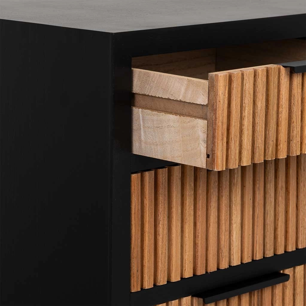 Cassettiera 4 cassetti legno e metallo 80x39,5x81h cm
