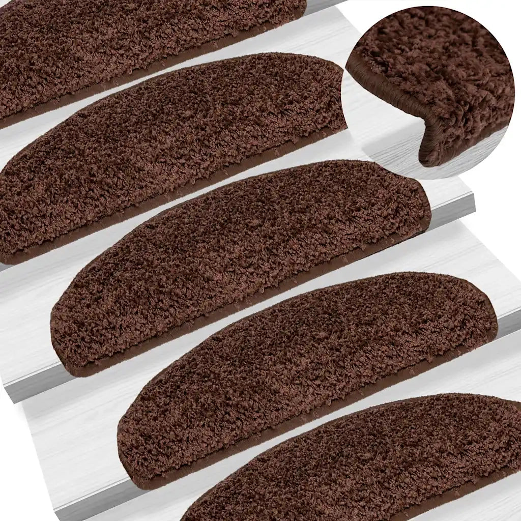 Tappetini per scale 20 pz | Gradini per Scale 65x21x4 cm Marrone Semicircolari Grandi
