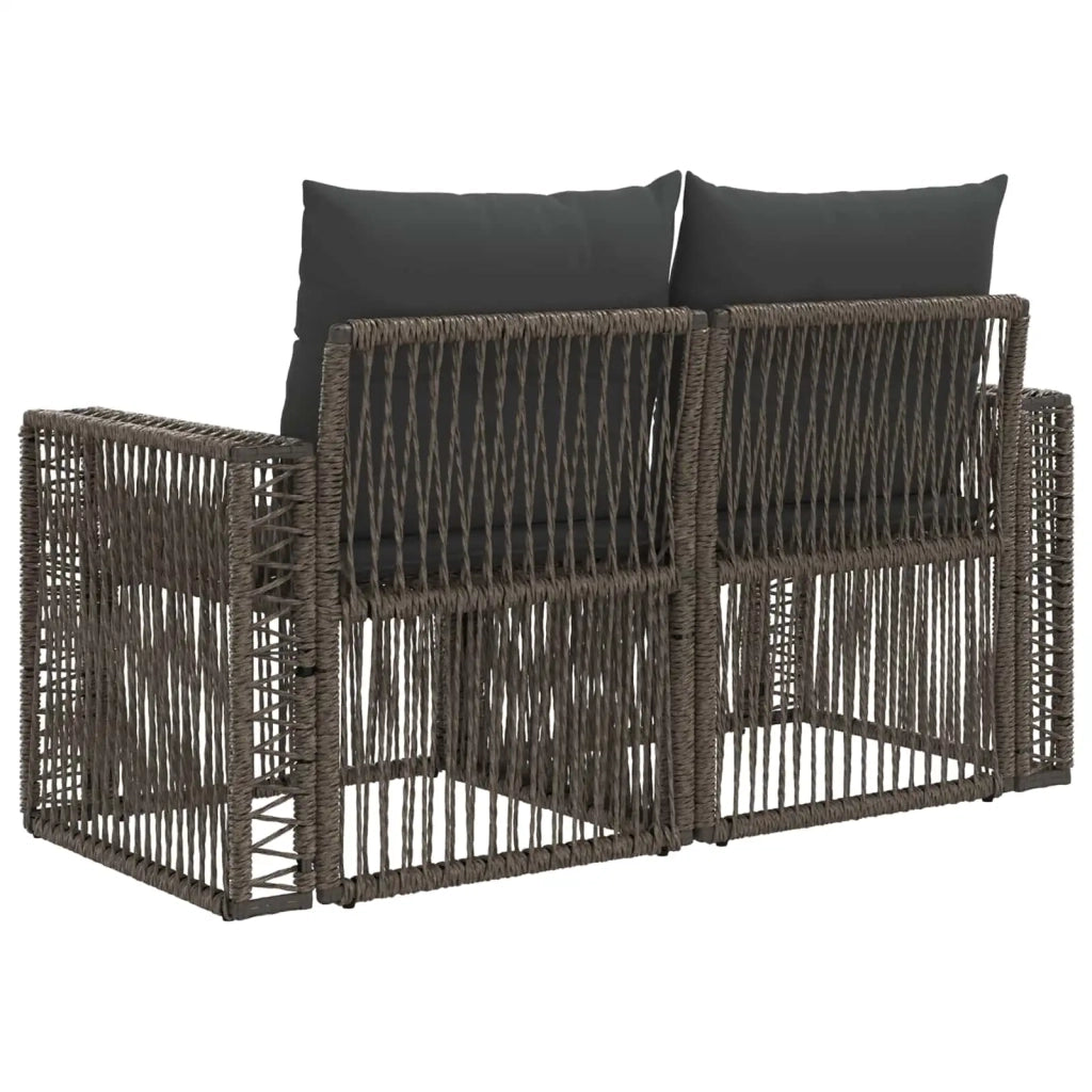 Divano da giardino 2-Numero di posti Grigio polyrattan 42026699