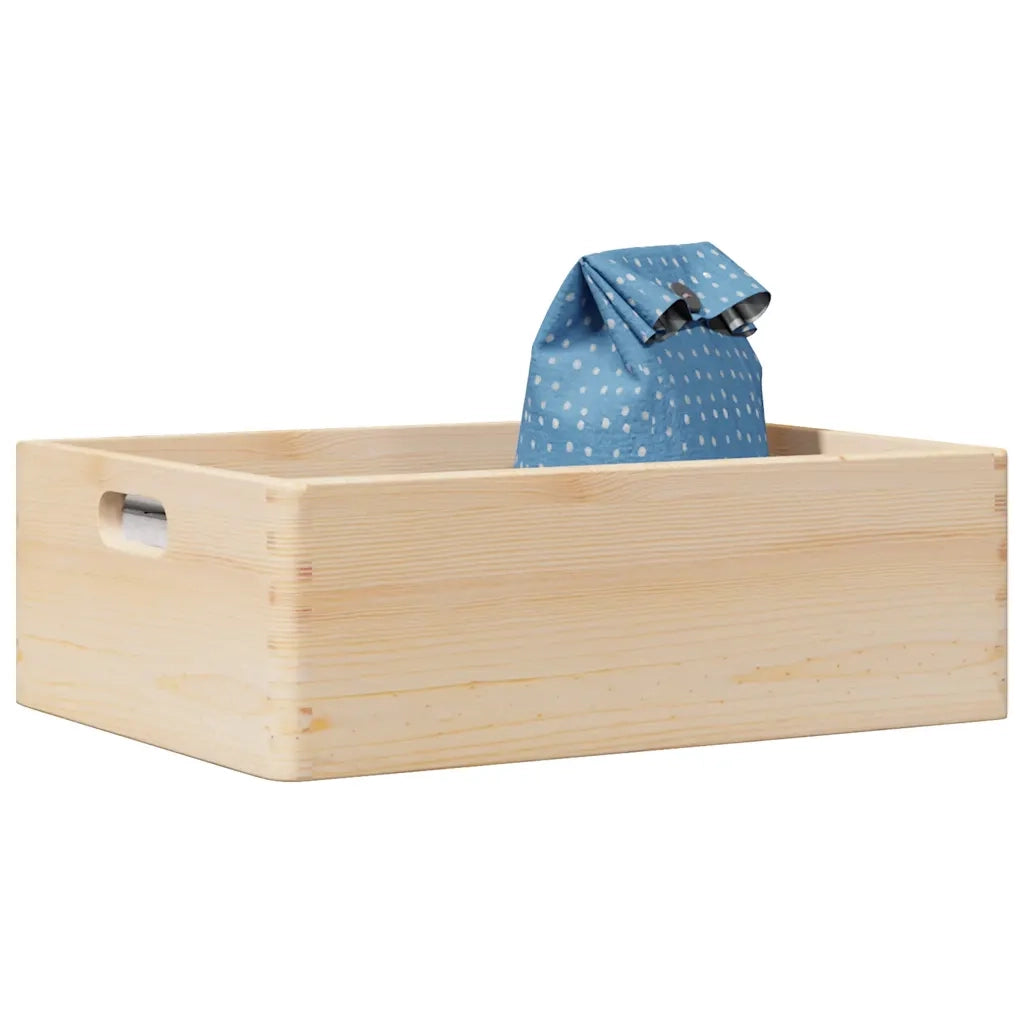Scatola in Legno con Manici 40x30x13 cm Legno Massello di Pino CFW6441423