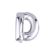 Trade Shop - Palloncino Gonfiabile Elio Lettera D Argento 35 Cm Compleanno Festa Party Casa -