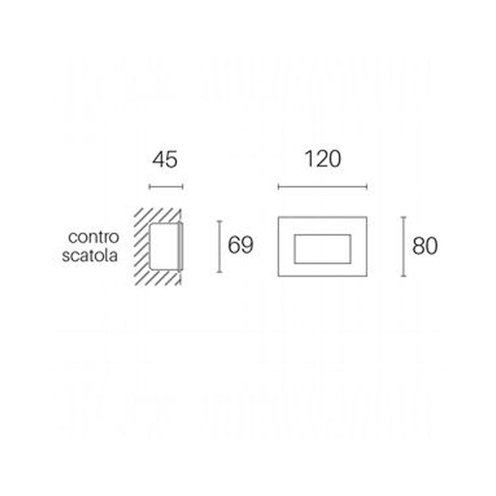 Segnapasso Liscio Da Esterno Moderno Spina Alluminio E Vetro Grigio Led 3W 4000K